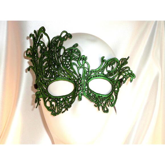 Green lace mask lace mask prom party masquerade halloween costume mask - Picture 3 of 7